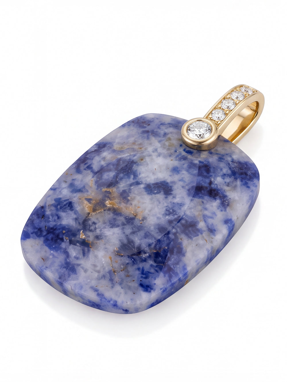 Dije Rectangular Piedra Jaspe Azul