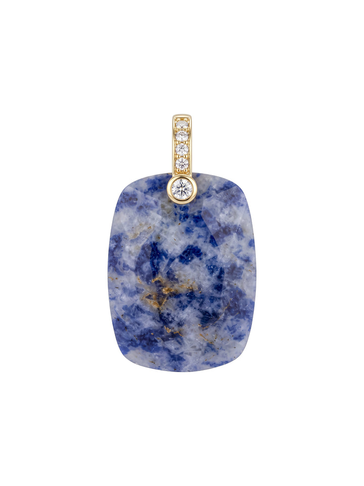 Dije Rectangular Piedra Jaspe Azul