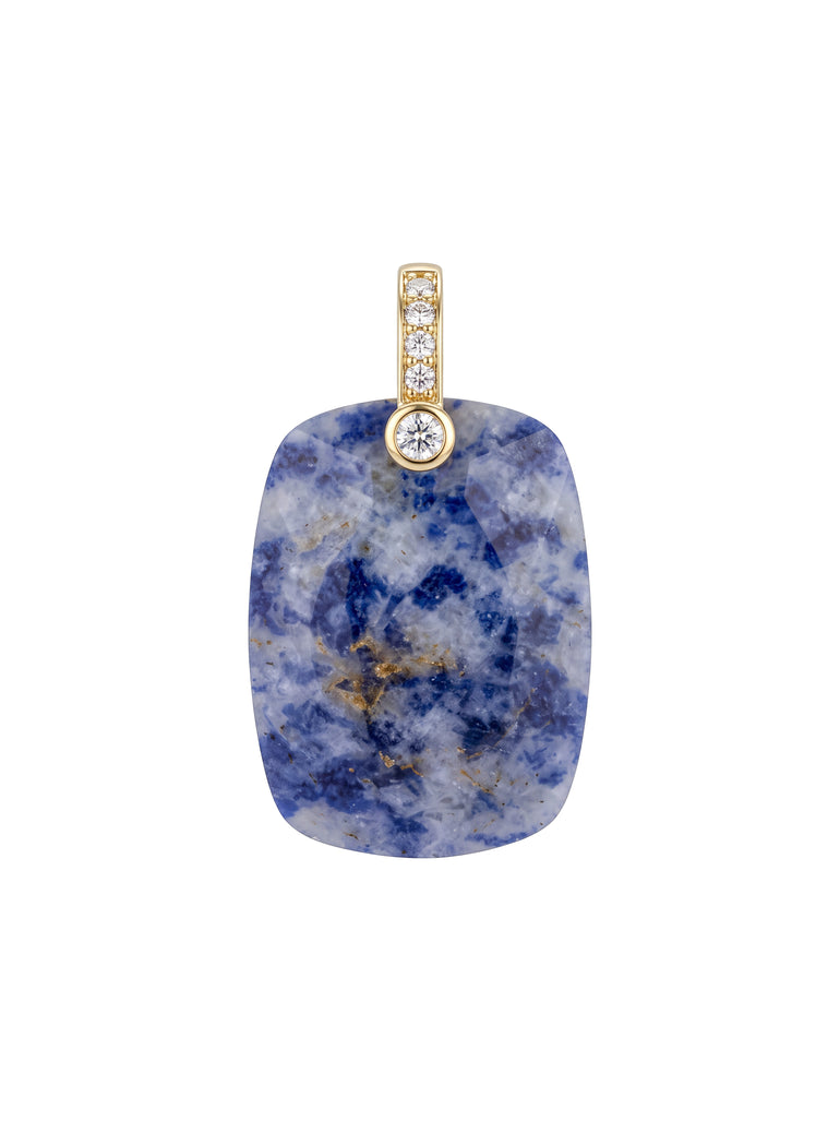 Dije Rectangular Piedra Jaspe Azul