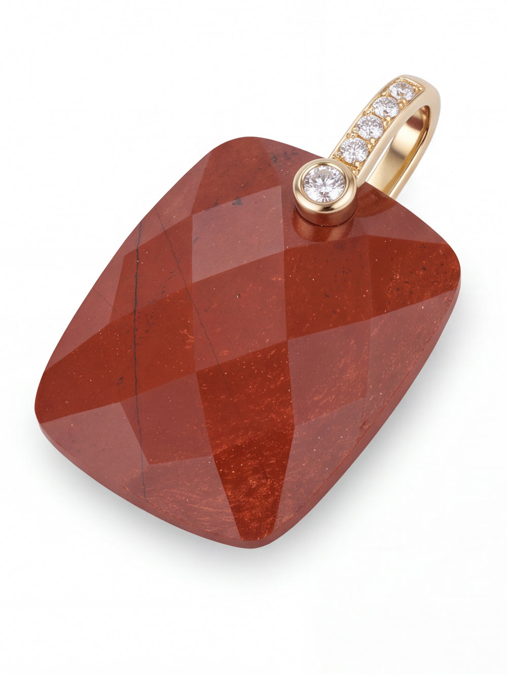Dije Rectangular Piedra Jaspe Rojo