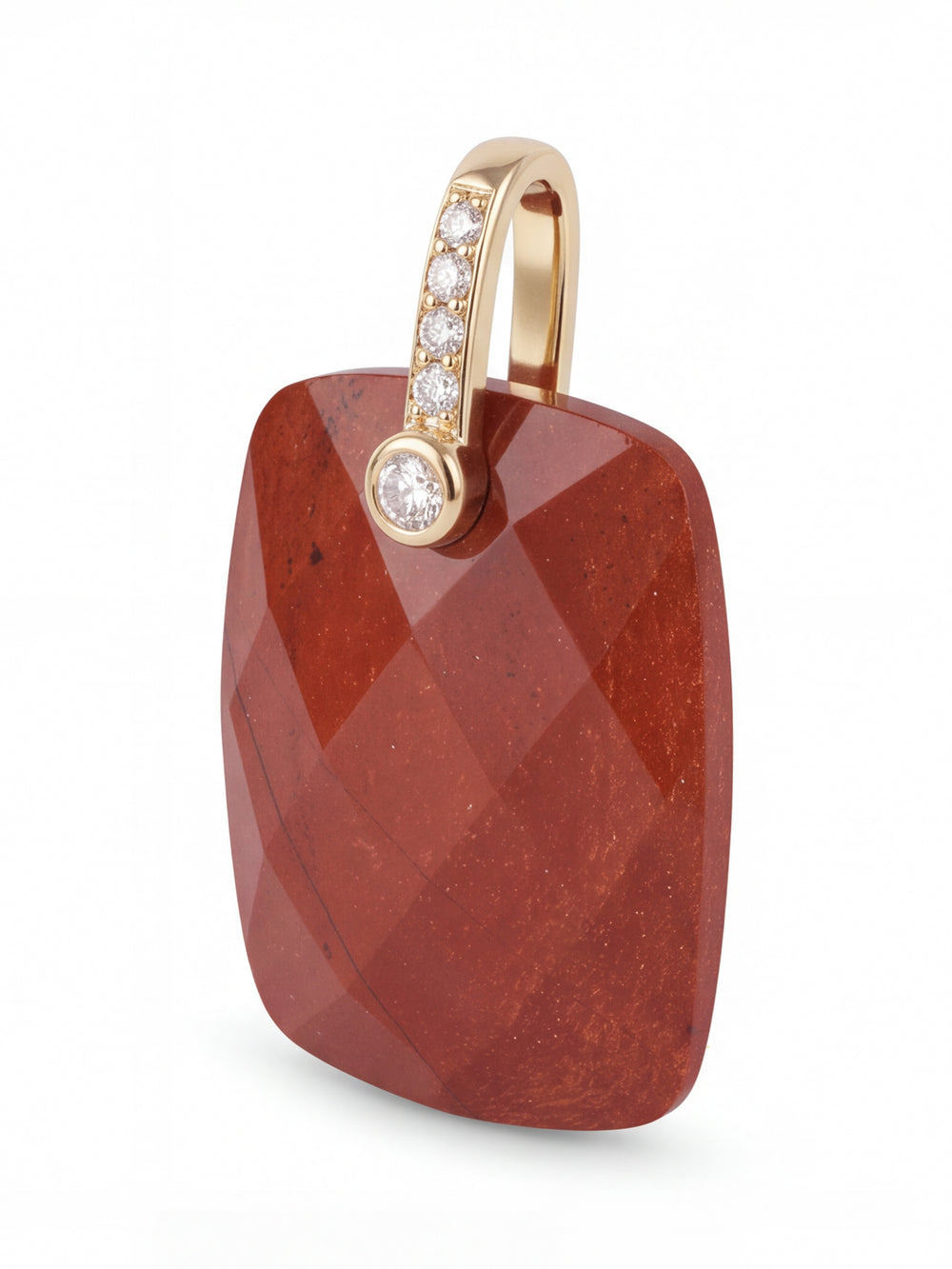 Dije Rectangular Piedra Jaspe Rojo