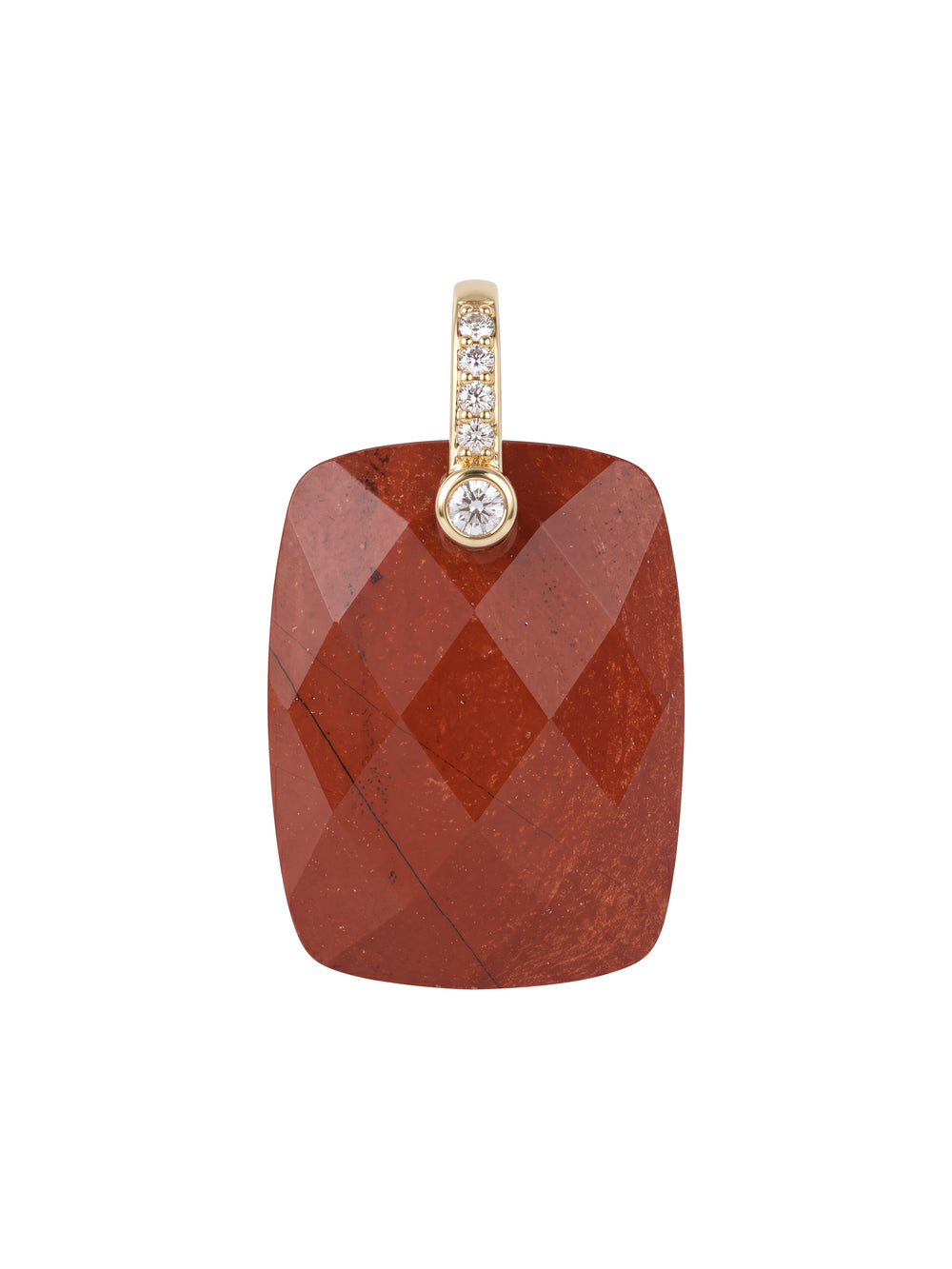 Dije Rectangular Piedra Jaspe Rojo