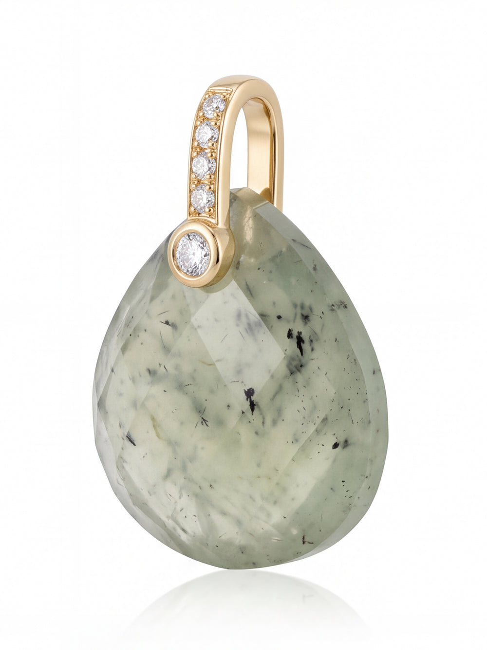 Dije Gota Ancha Piedra Labradorita Con Zirconias