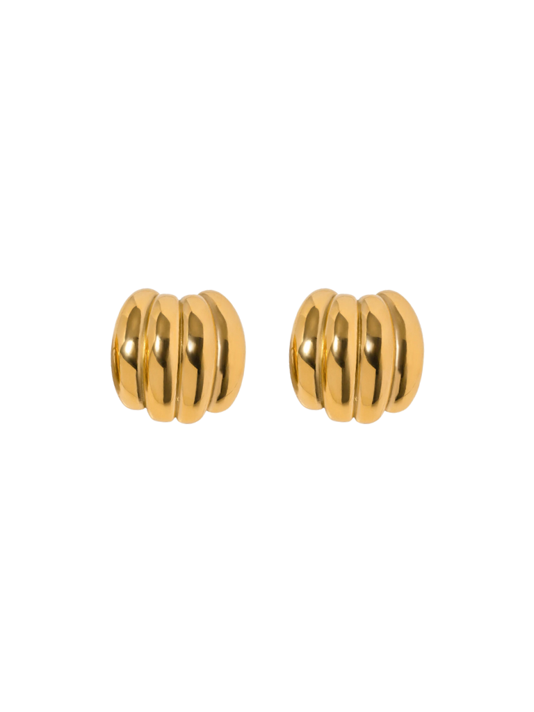 Par Arete Chunky Con Lineas