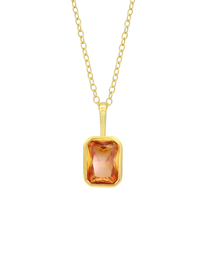 Collar Birthstone Rectangular Dorado