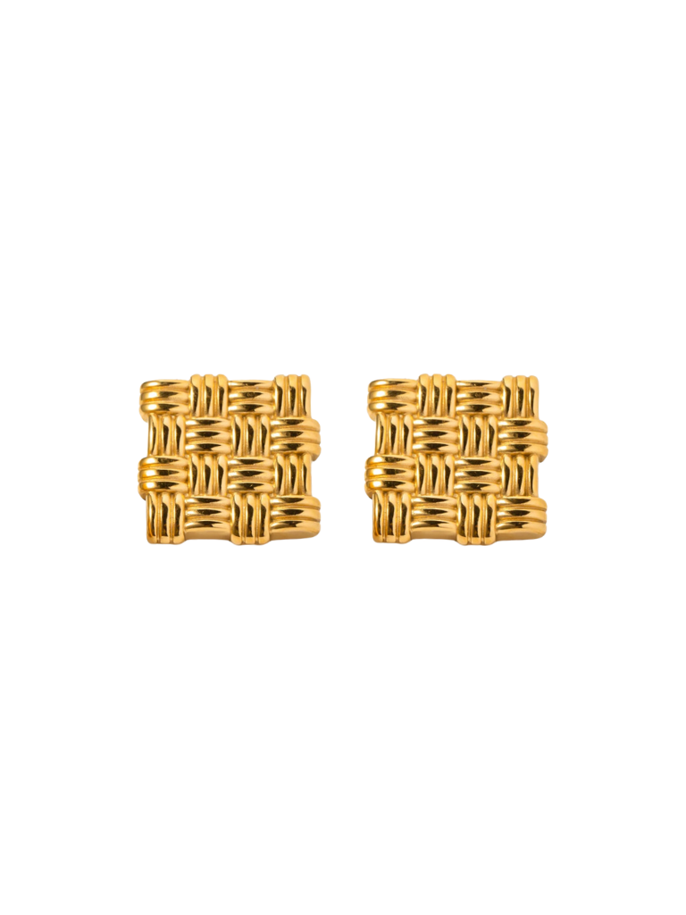 Par Arete Cuadrado Tejido