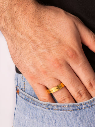 Anillo Liso Con Linea Central