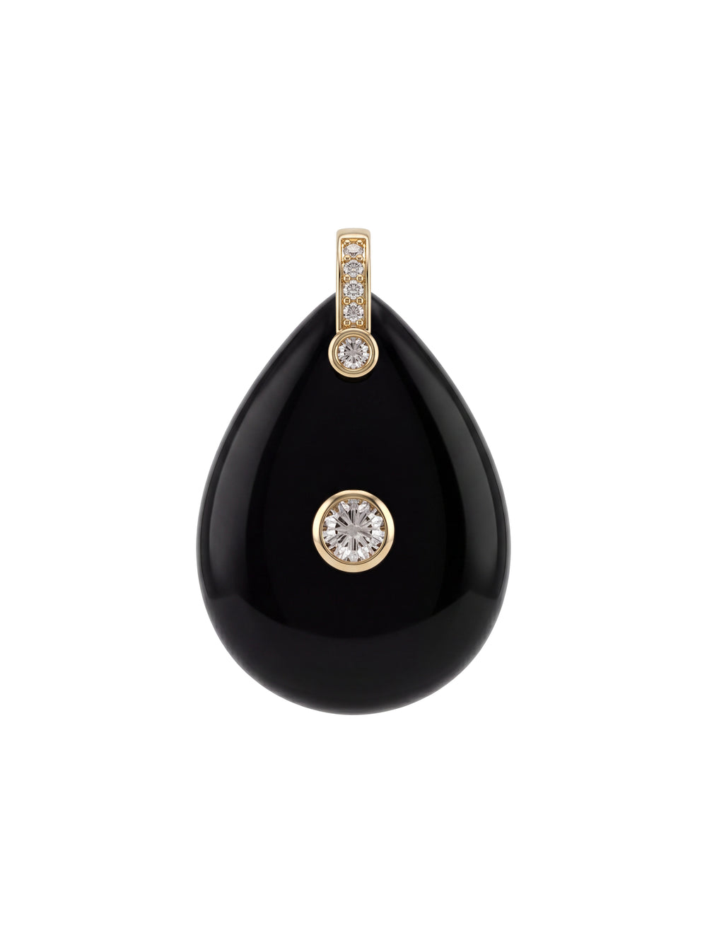 Dije Gota Piedra Obsidiana Con Zirconias
