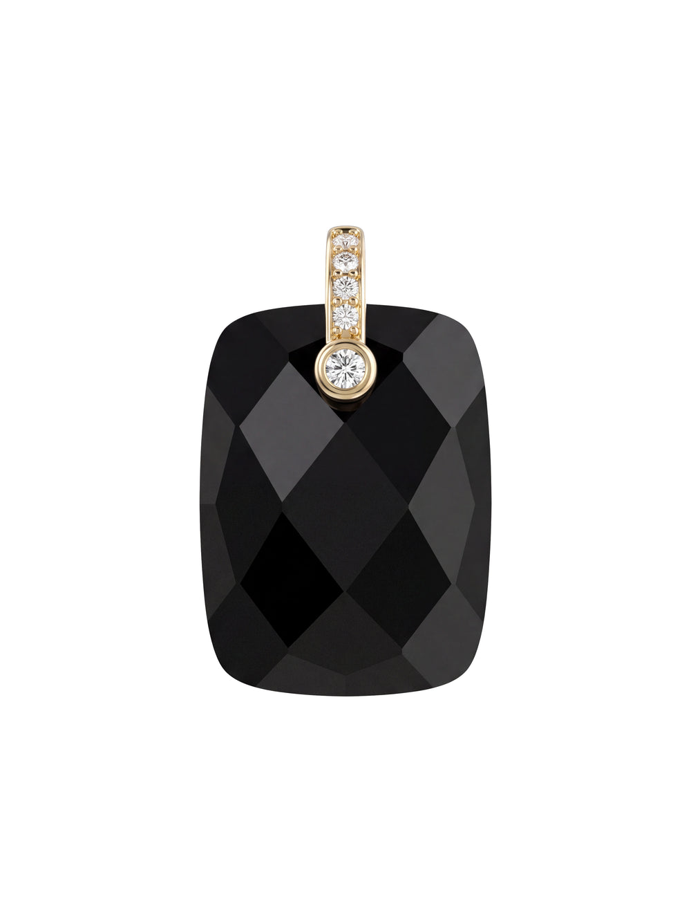 Dije Rectangular Piedra Obsidiana Con Zirconias