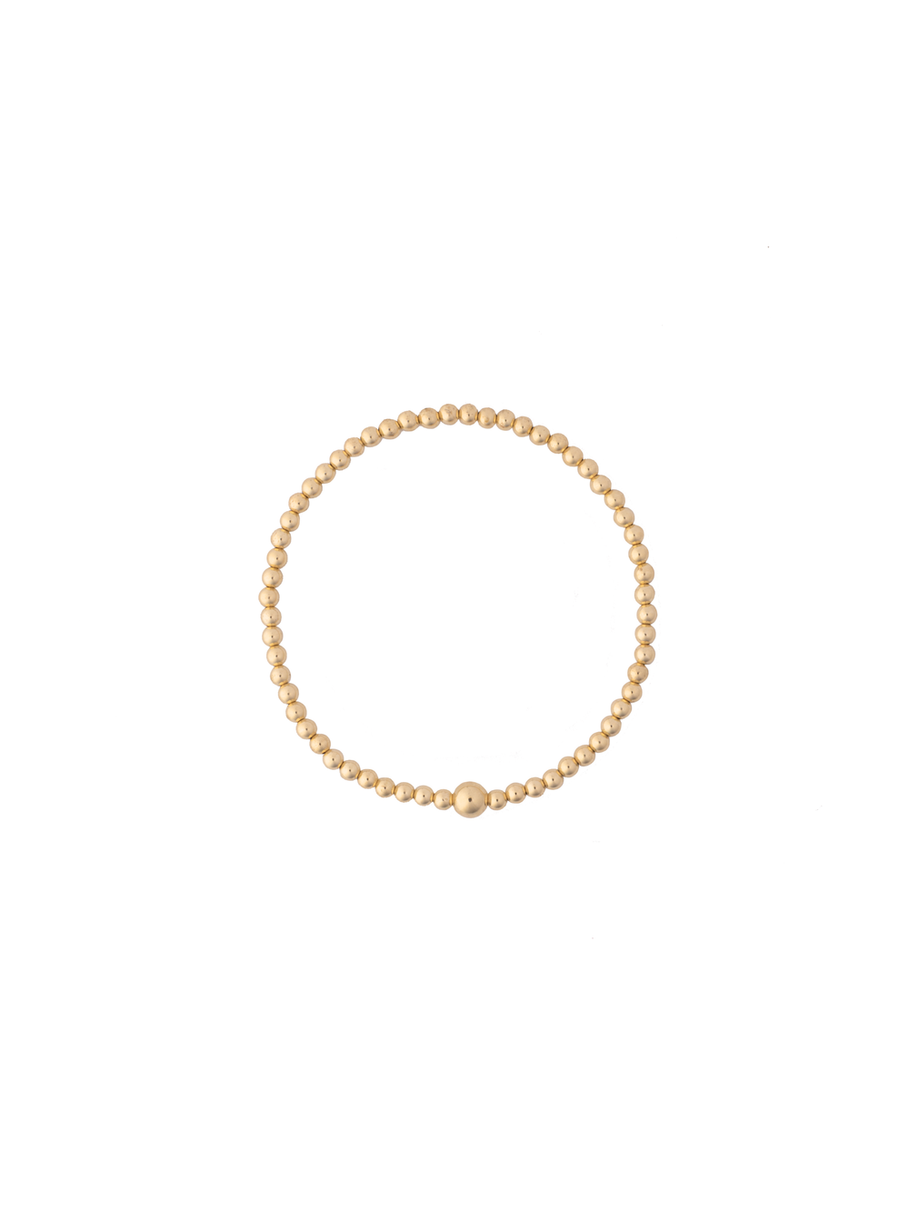 Pulsera Bolitas Chicas y Bolita Central Gold Filled