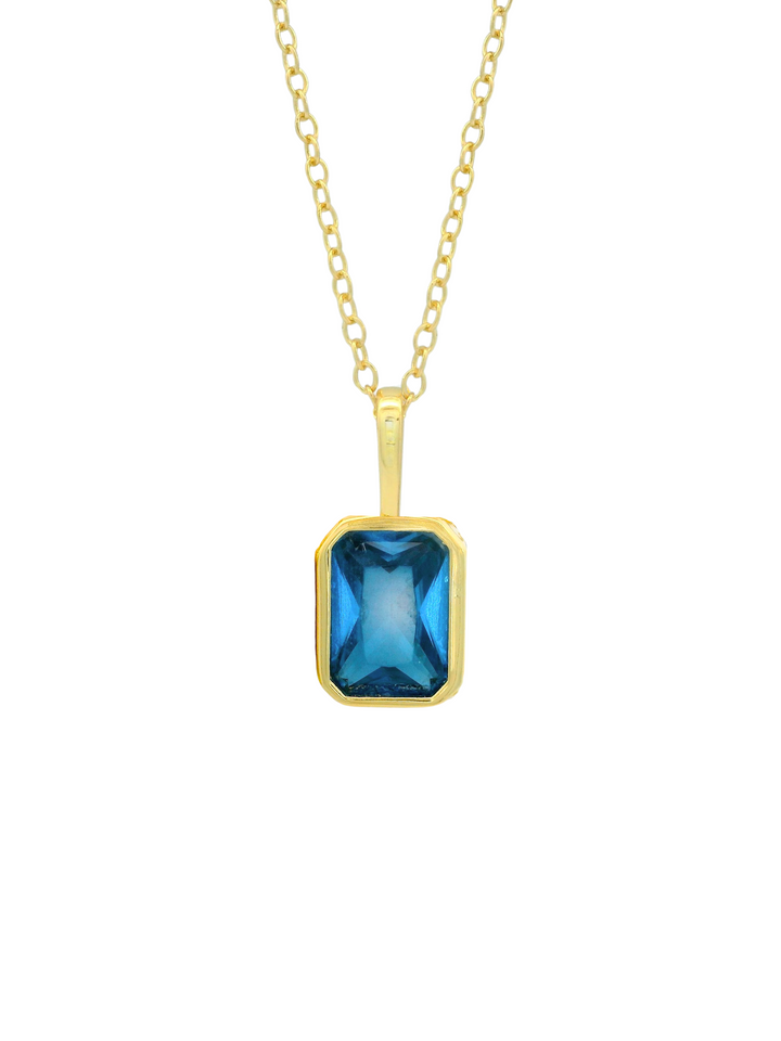 Collar Birthstone Rectangular Dorado