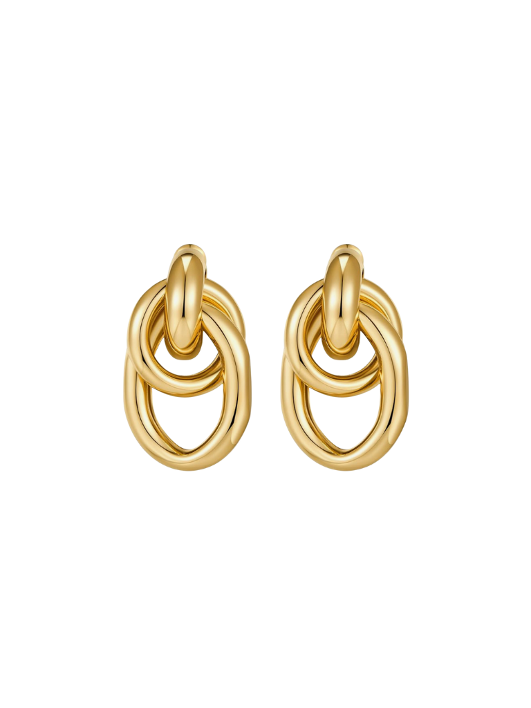 Par Arete Doble Circulo Enlazado