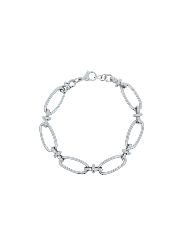 Pulsera Eslabones Plateado Chunky