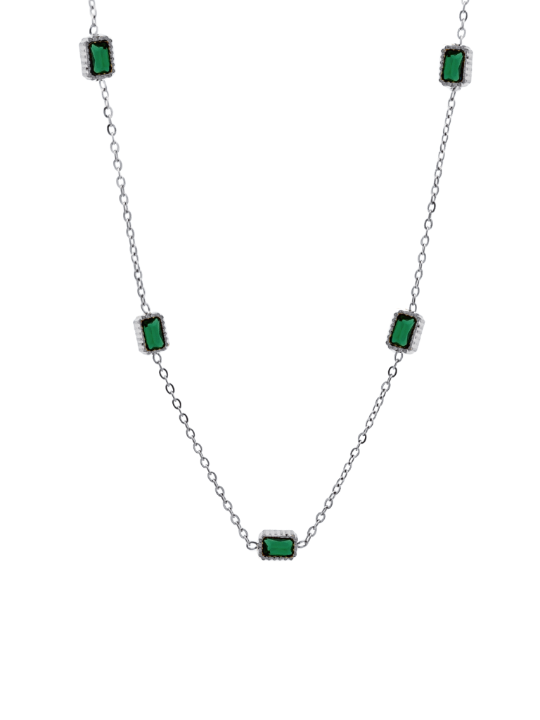 Collar Cinco Baguettes Verde