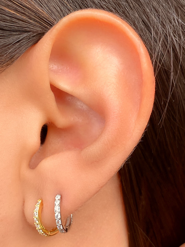 Arracada Con Zirconias 11 mm