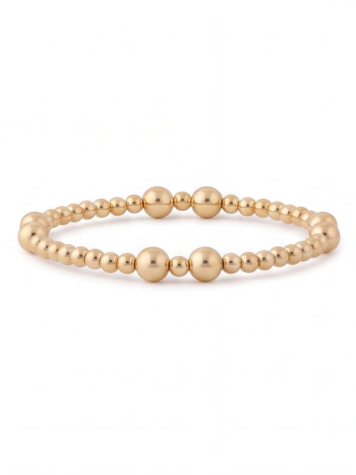 Pulseras Bolitas Intercaladas GoldFilled 3 mm y 5 mm