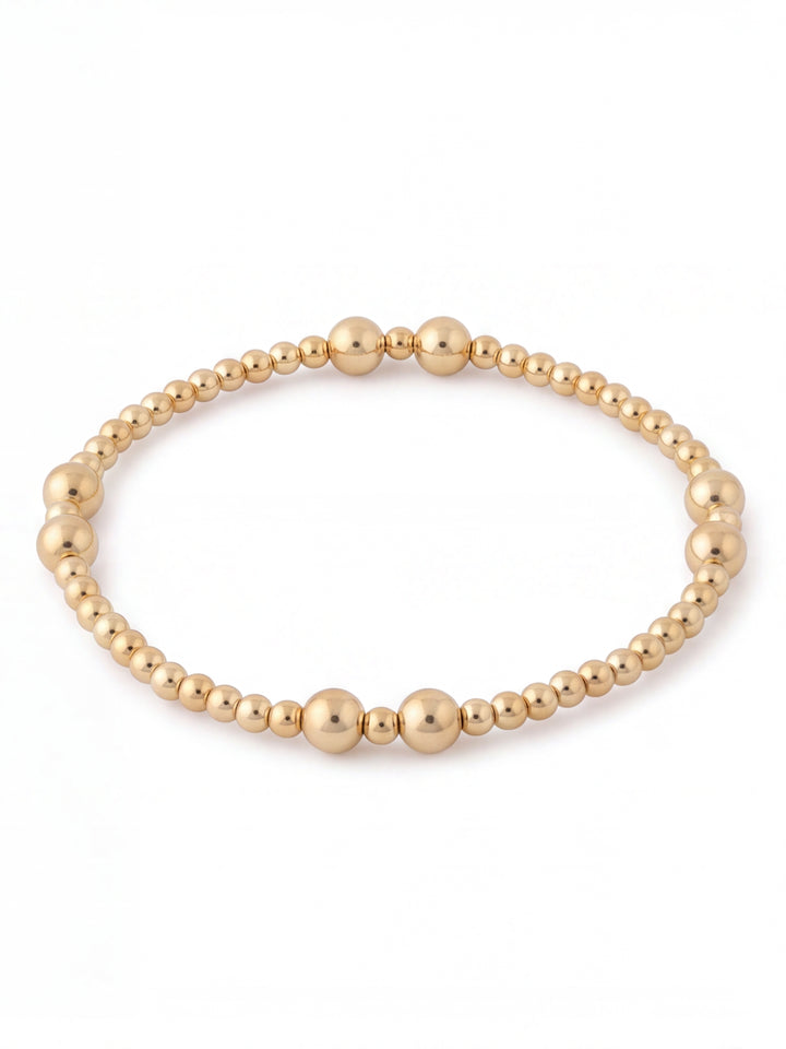 Pulseras Bolitas Intercaladas GoldFilled 3 mm y 5 mm