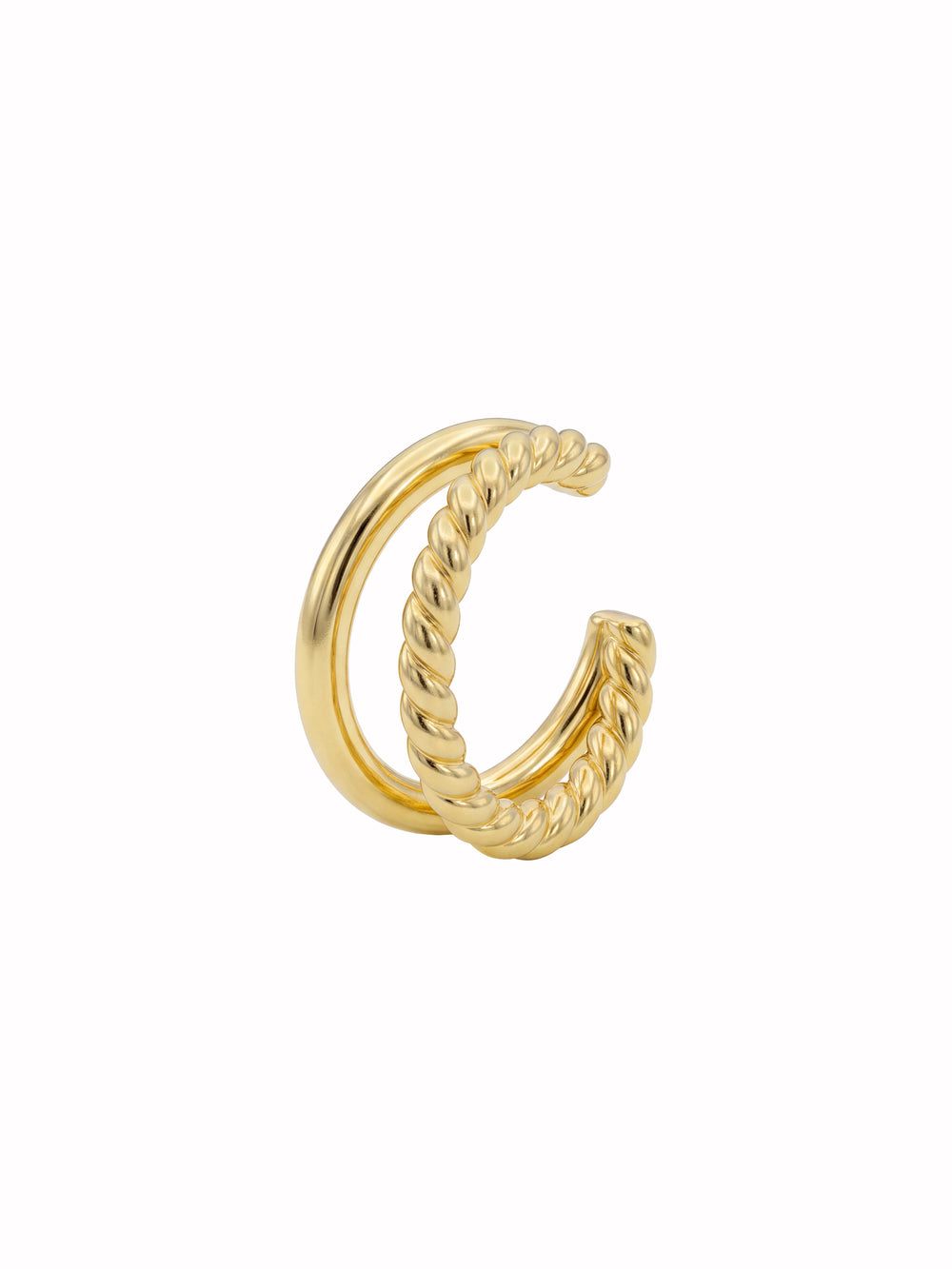 Ear Cuff Doble Liso y Trenzado