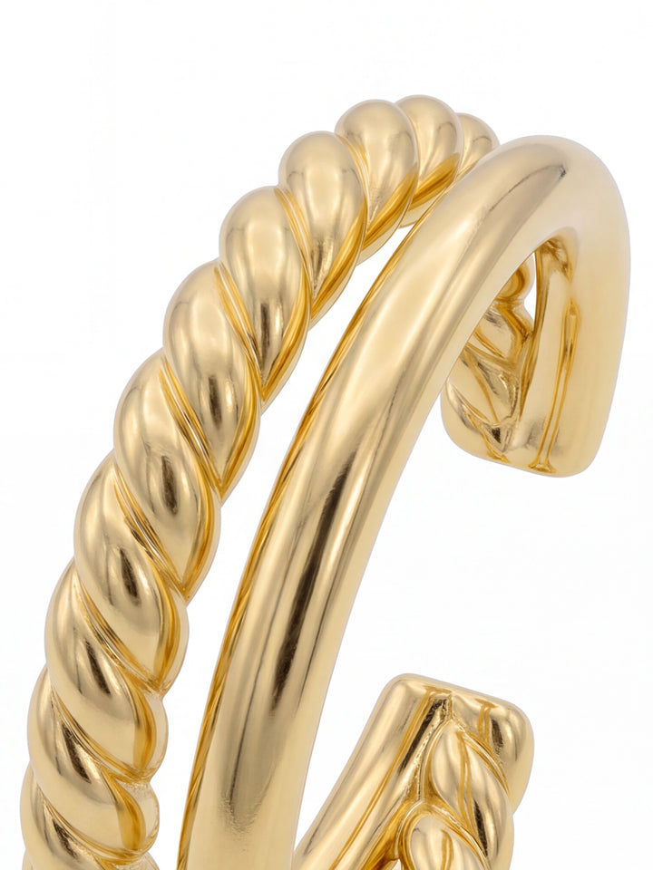 Ear Cuff Doble Liso y Trenzado