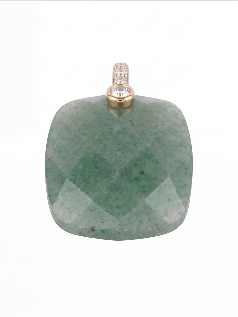 Dije Rectangular Aventurina Con Zirconias