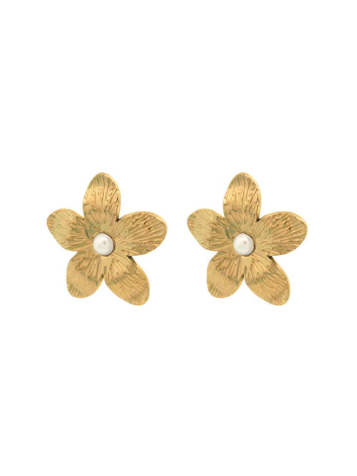 Par Arete Flor Con Perla