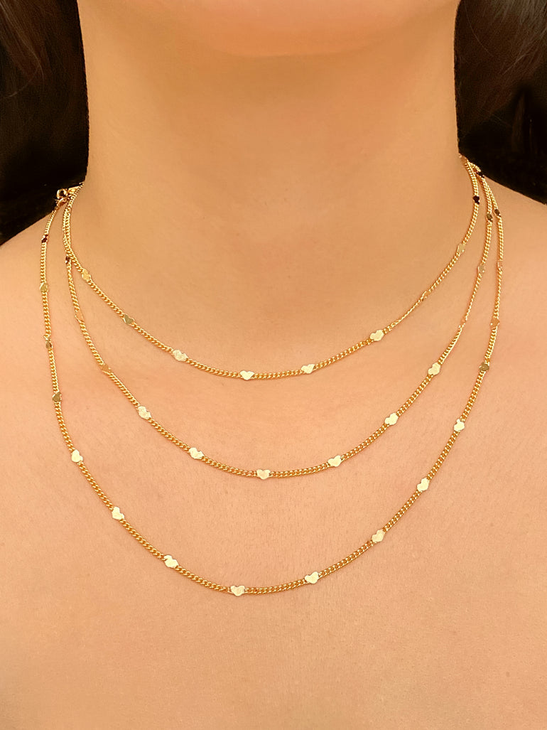 Collar Con Corazones Planchados