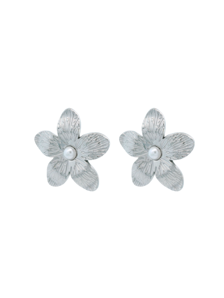Par Arete Flor Con Perla