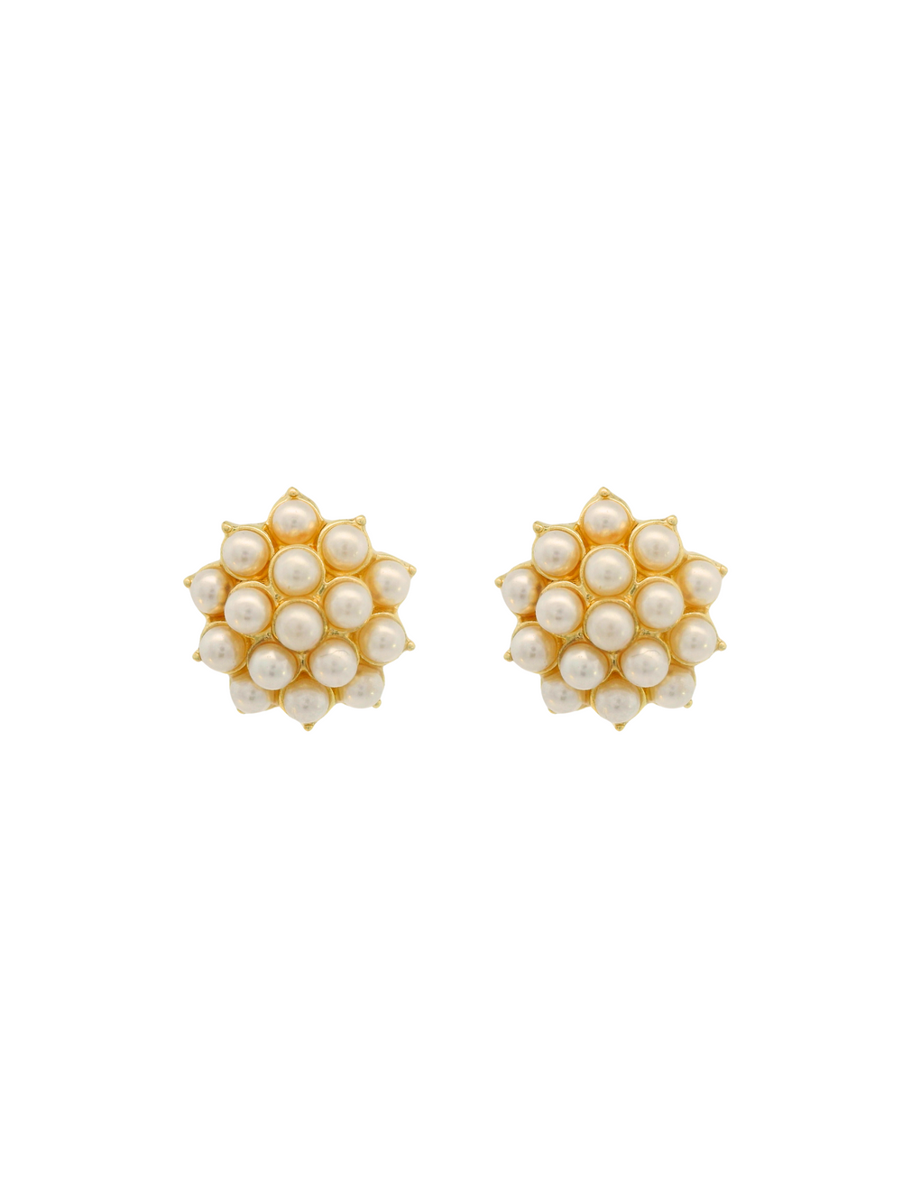 Par Arete Flor Con Perlitas