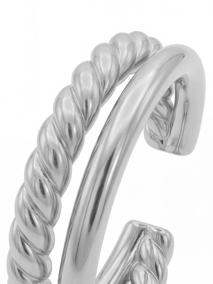 Ear Cuff Doble Liso y Trenzado