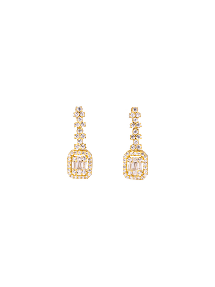 Par Arete Cuadrado Zirconia