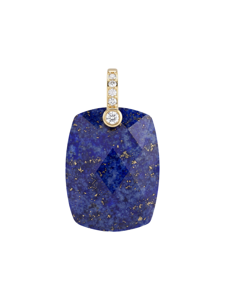 Dije Rectangular Lapislázuli Con Zirconias