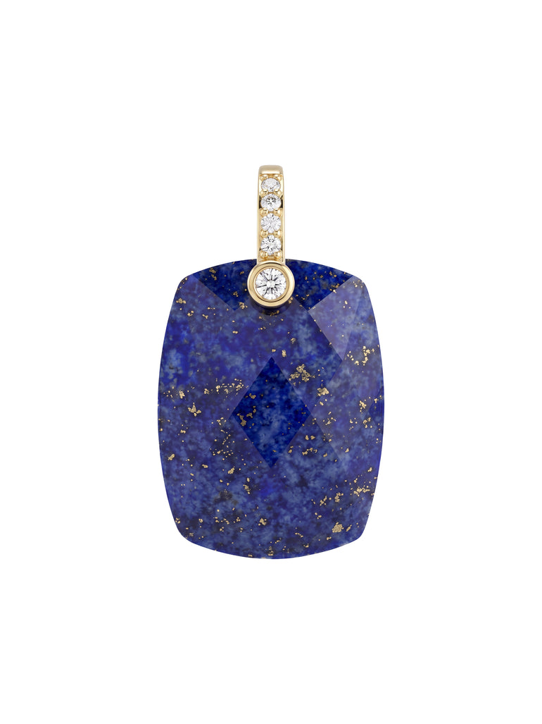 Dije Rectangular Lapislázuli Con Zirconias