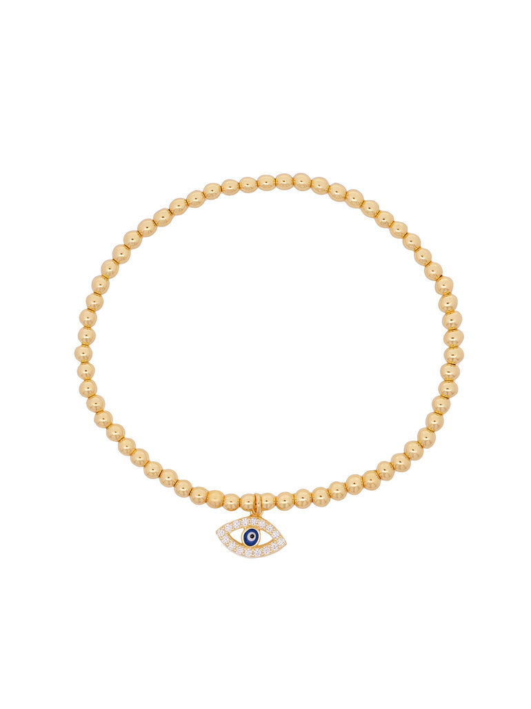 Pulsera Bolitas Gold Filled Dije Ojo