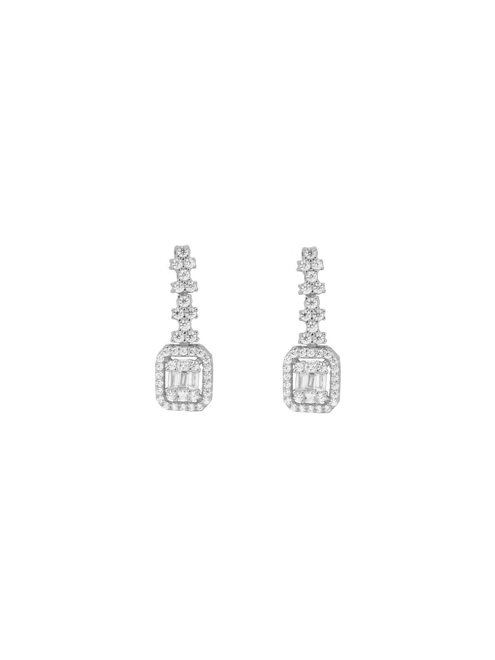 Par Arete Cuadrado Zirconia