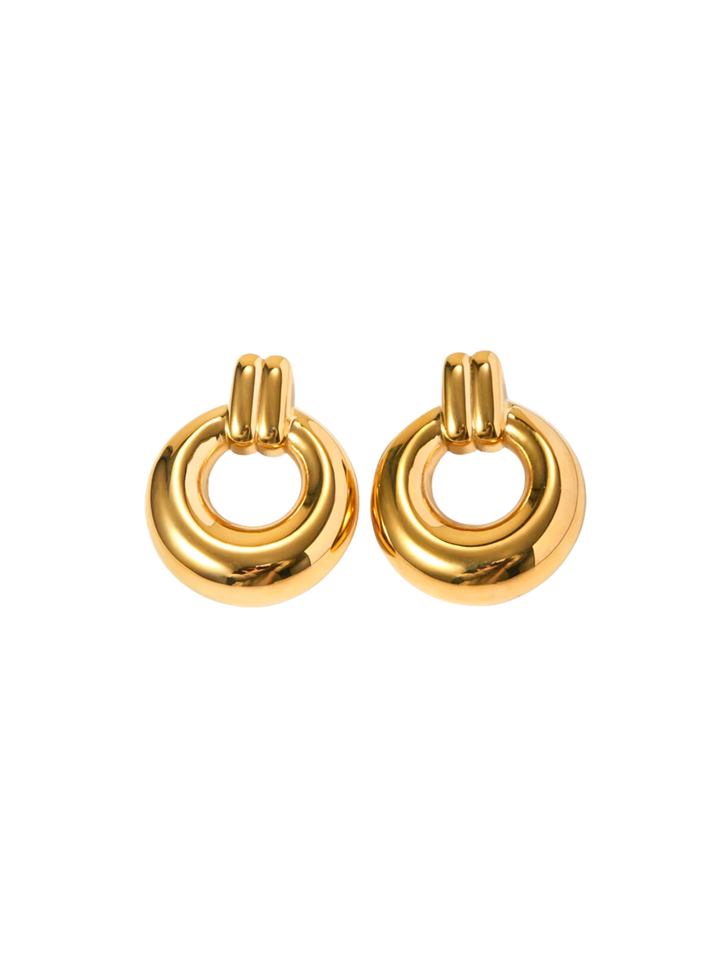 Par Arete Doble Linea Con Circulo