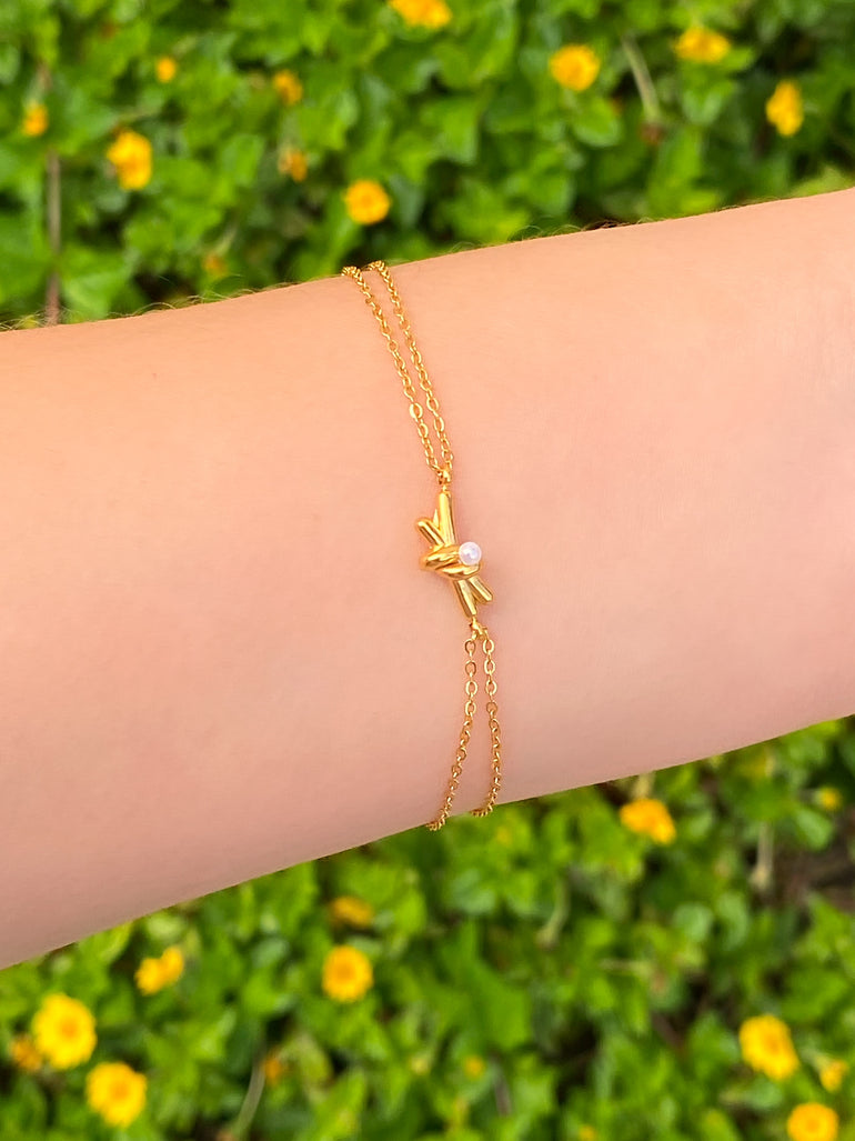 Pulsera Doble Con Nudo