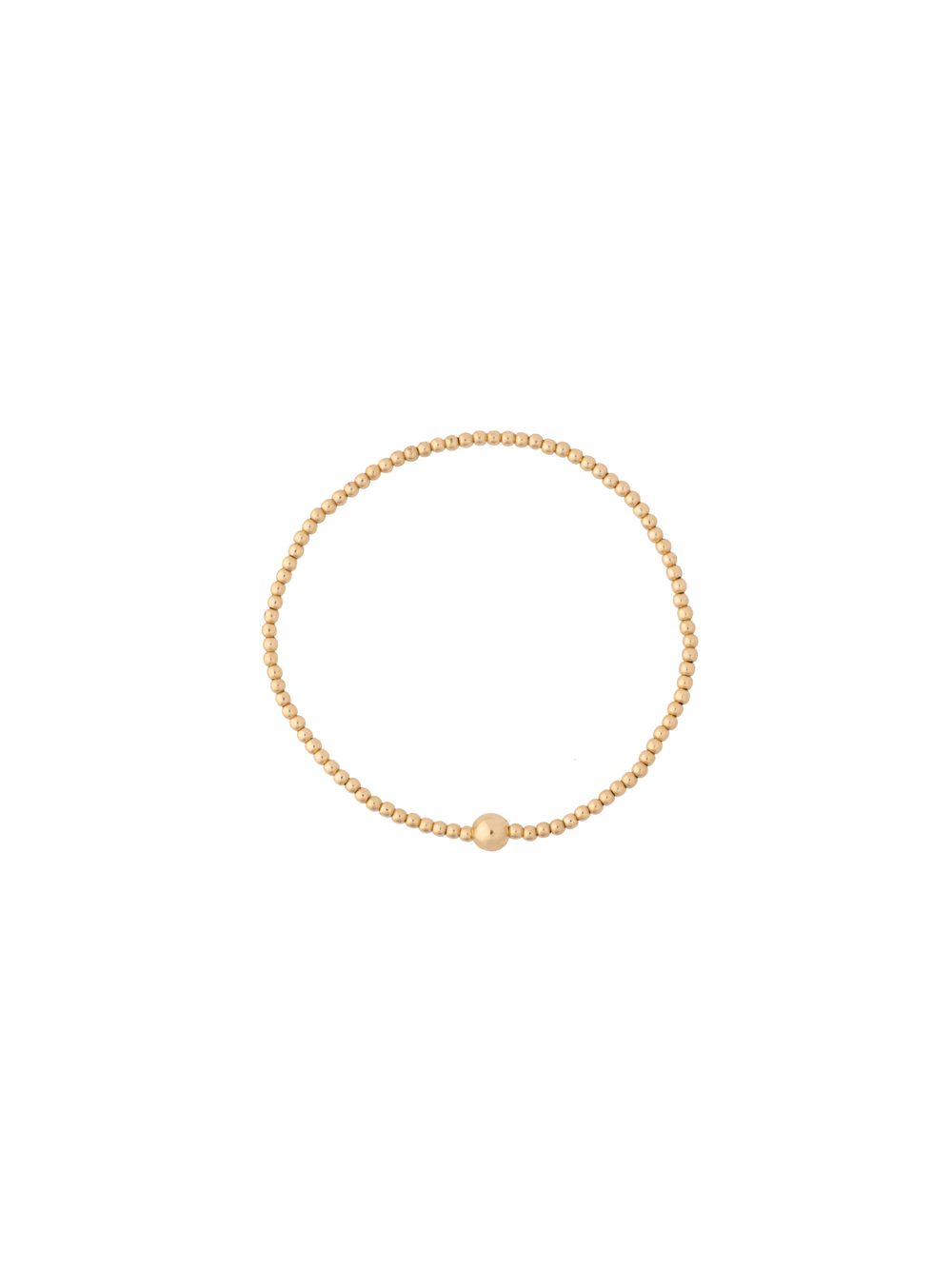 Pulsera Bolitas Chicas y Bolita Central Gold Filled