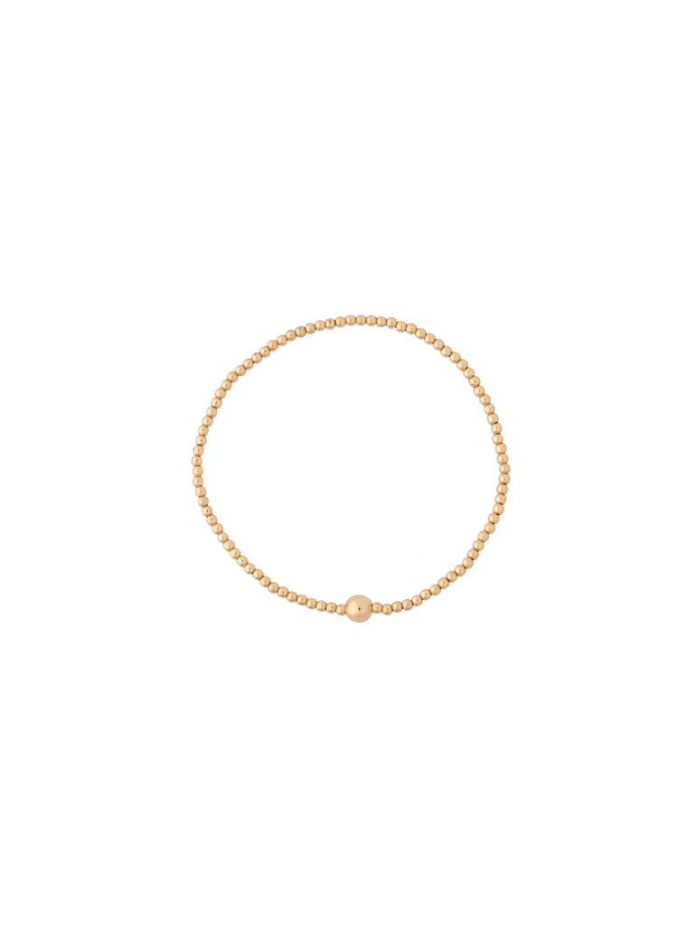 Pulsera Bolitas Chicas y Bolita Central Gold Filled
