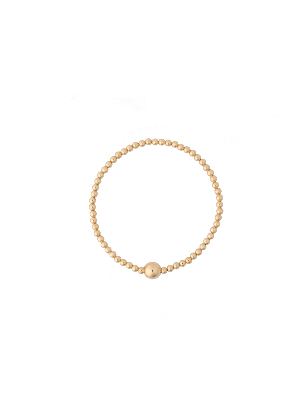 Pulsera Bolitas Chicas y Bolita Central Gold Filled