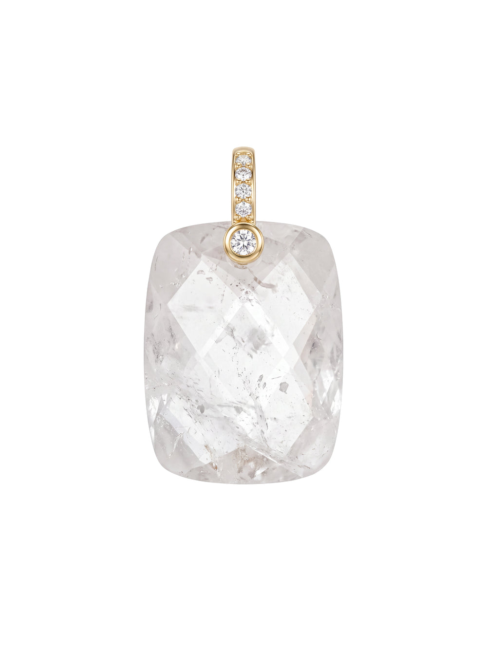 Dije Rectangular Piedra Ópalo Con Zirconias