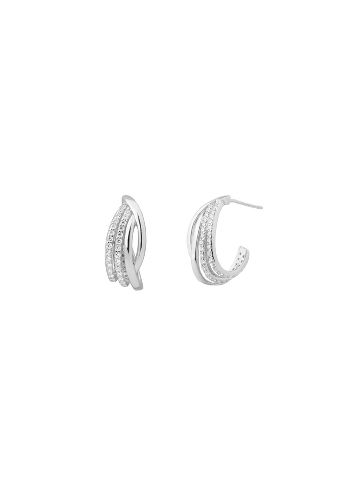 Par Arracada Lineas Lisas y Con Zirconias