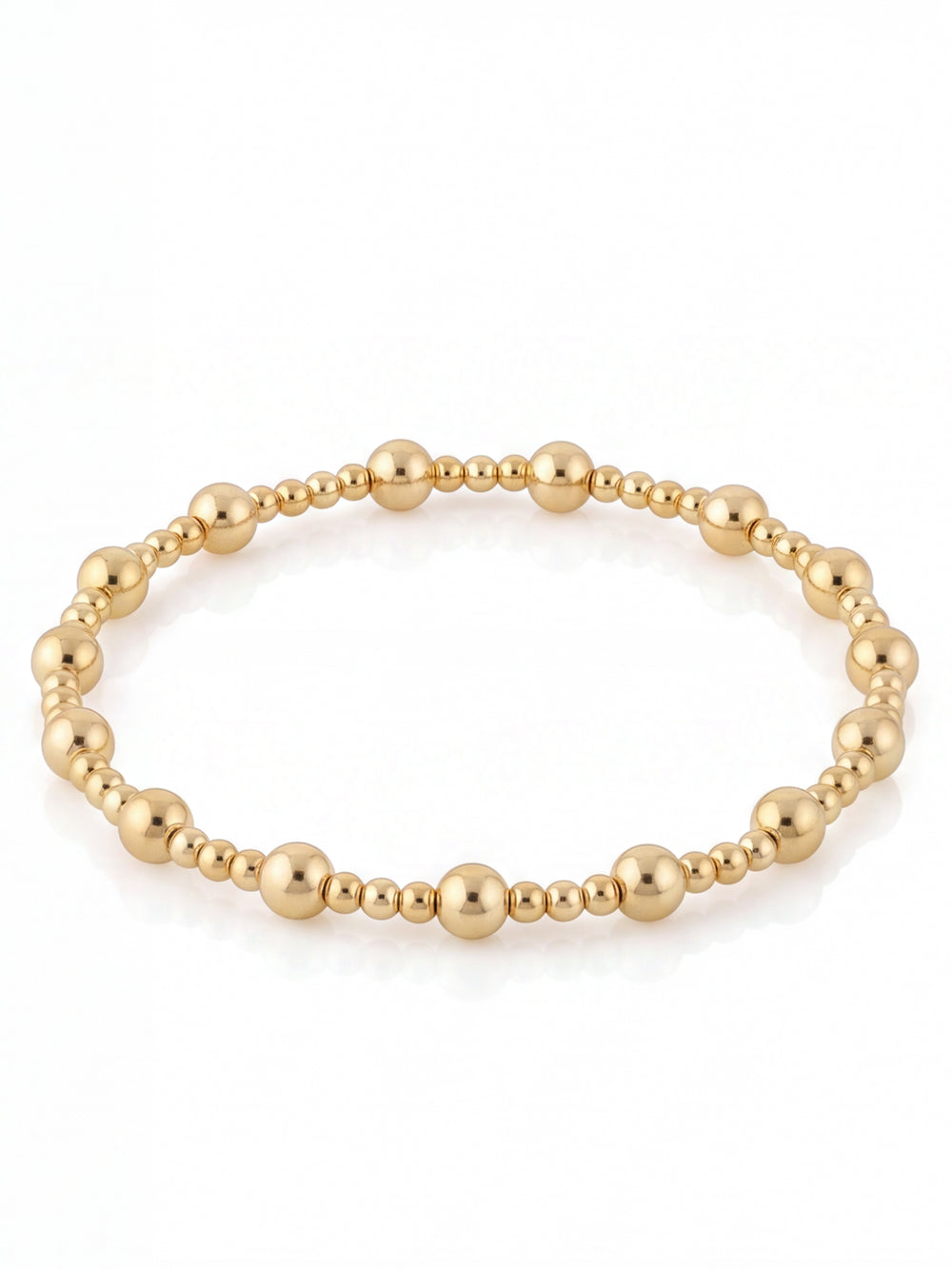 Pulseras Bolitas Intercaladas Gold Filled 2 mm y 4 mm
