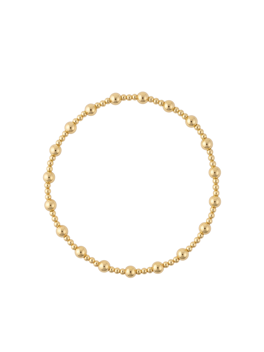 Pulseras Bolitas Intercaladas Gold Filled 2 mm y 4 mm