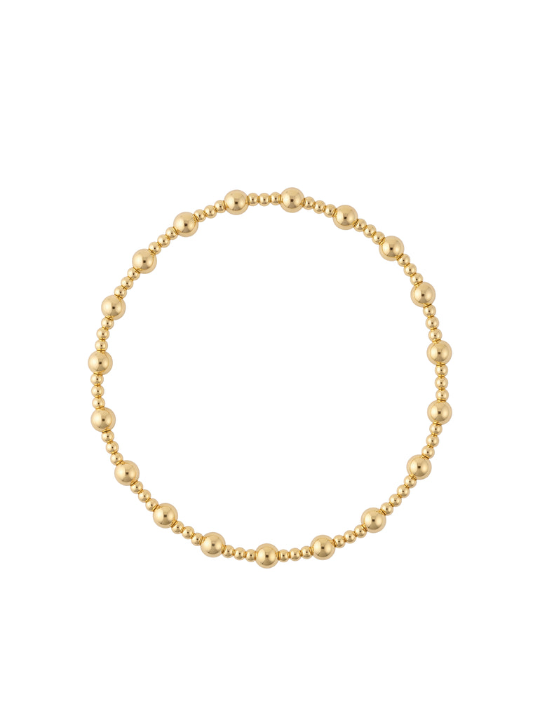 Pulseras Bolitas Intercaladas Gold Filled 2 mm y 4 mm