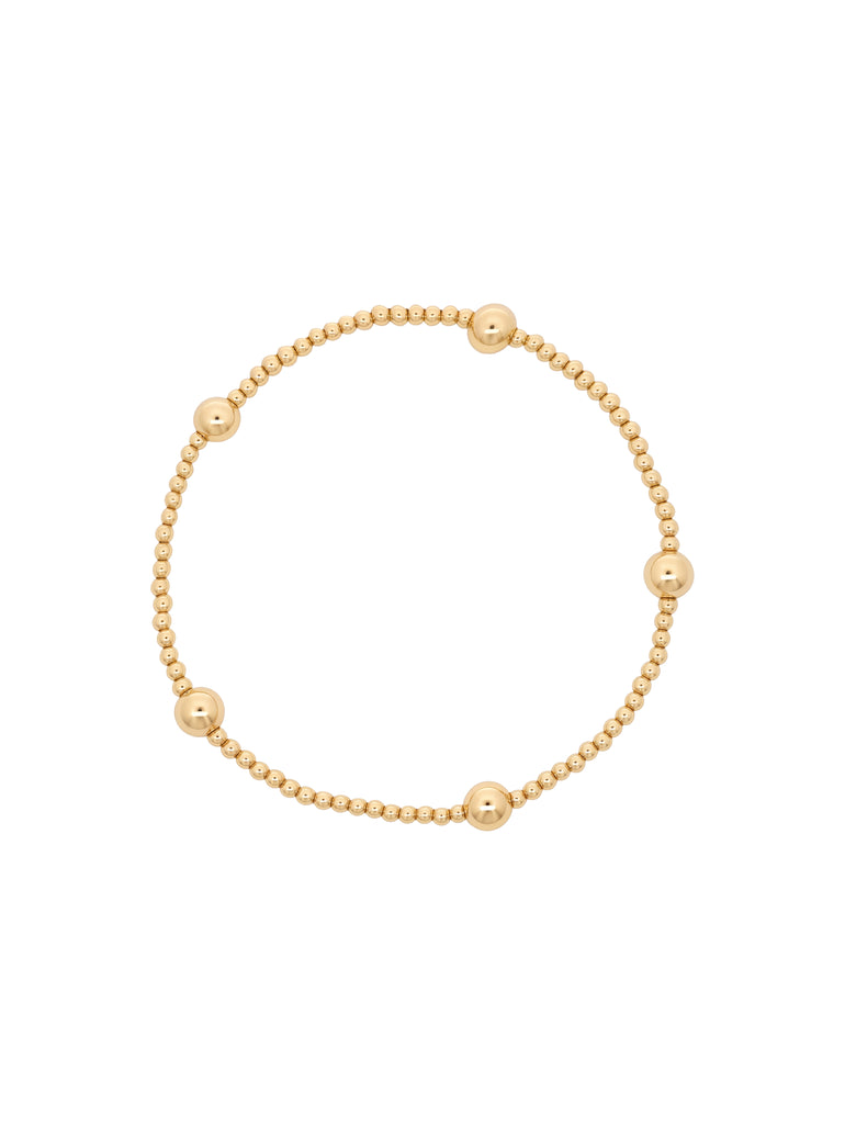 Pulsera Bolitas Gold Filled 2 mm y 5 mm