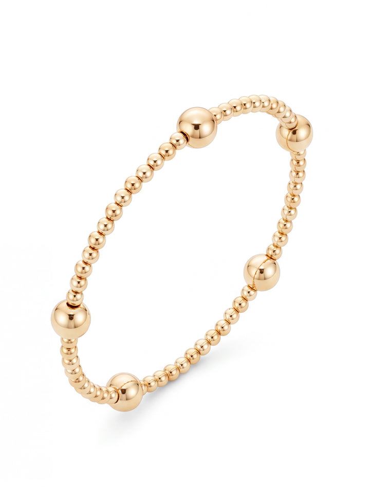 Pulsera Bolitas Gold Filled 2 mm y 5 mm