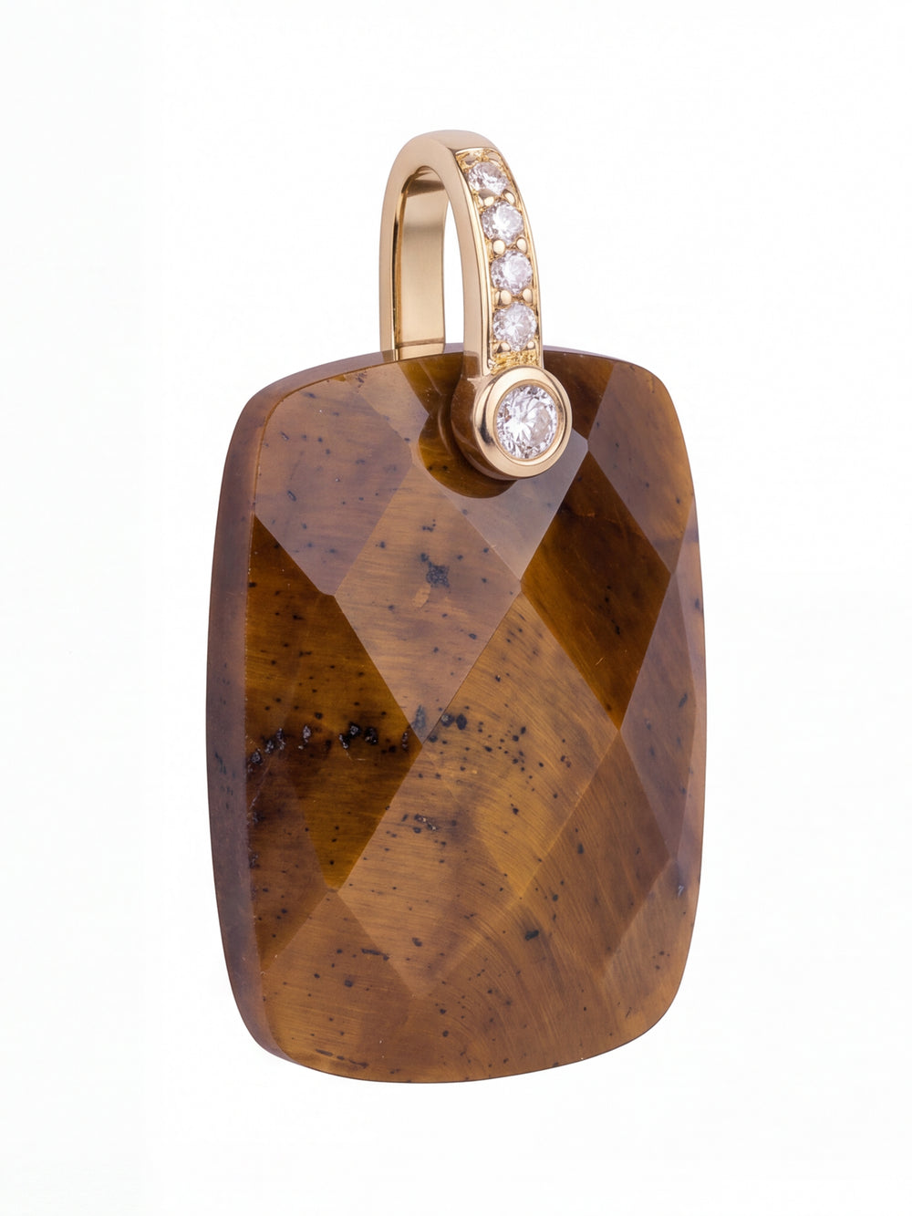 Dije Rectangular Ojo De Tigre Con Zirconias