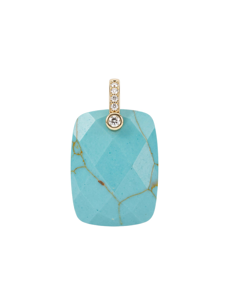 Dije Rectangular Magnesita Color Turquesa