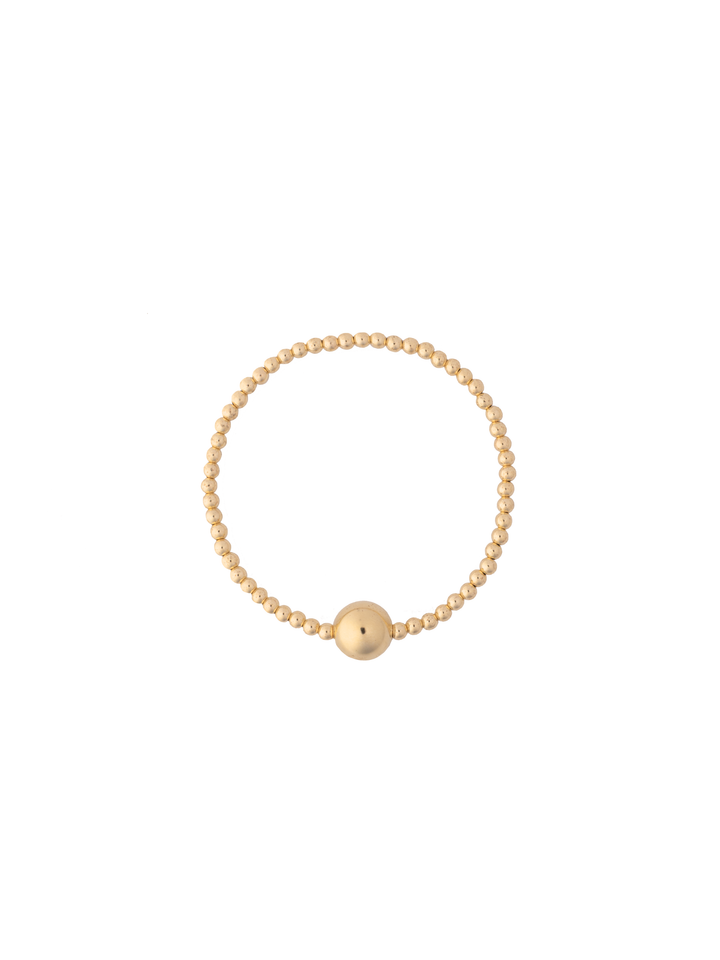 Pulsera Bolitas Chicas y Bolita Central Gold Filled
