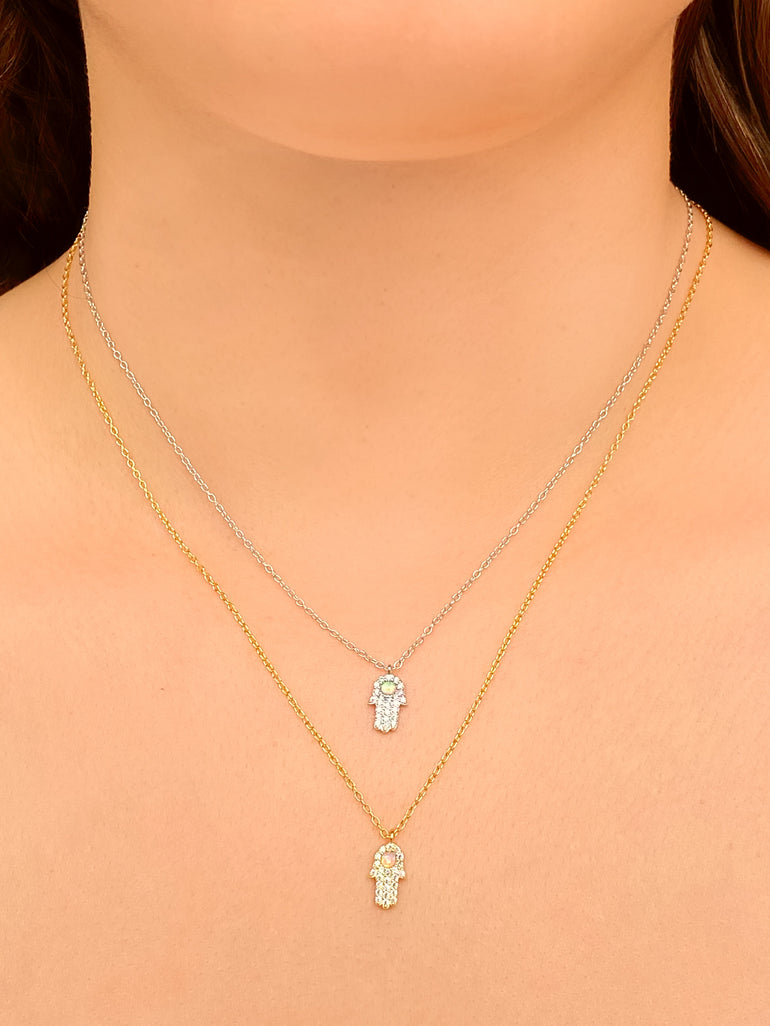 Collar Mano De Fátima con Ópalo